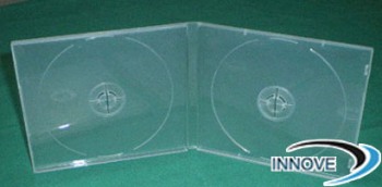 CAJA PARA CD O DVD DOBLE TRANSPARENTE DE 10mm