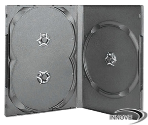 Overlapping-disc 14mm triple DVD Case