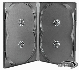 14mm Overlap-disc 14mm quadruple 4-disc DVD Case for 4 CDs DVDs