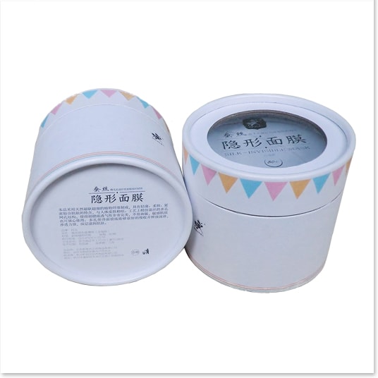 Round Cardboard Box with Clear Lid for Moisturizing Masks Skincare Packaging Box with Clear Lid