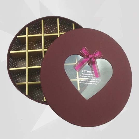 Window Chocolate Box with Ribbon Bow Tie