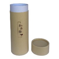 Kraft tube tea gift box with gold stamping logo