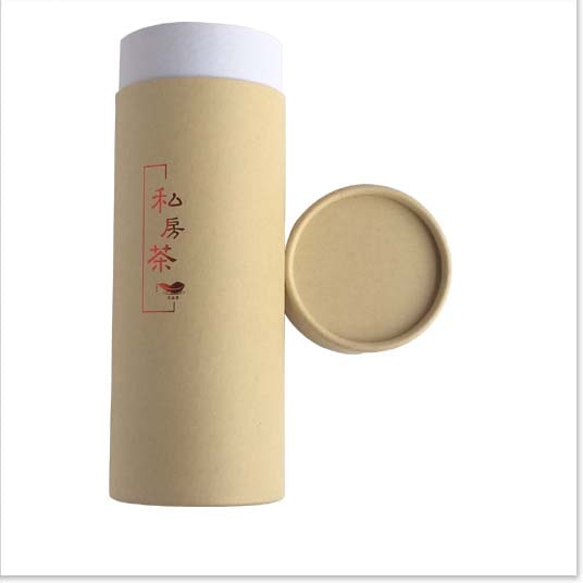 Hard Kraft Gift Box with Lid for Tea Paper Tube Gift Box with Logo Gold-stamping